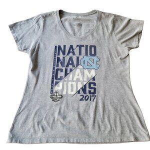 North Carolina Tar Heels Basketball T-Shirt Women's L Gray 2017 Champs Fanatics